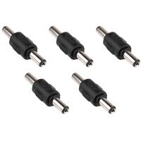 2.1mm Male to Male DC Barrel Power Coupler 5-Pack
